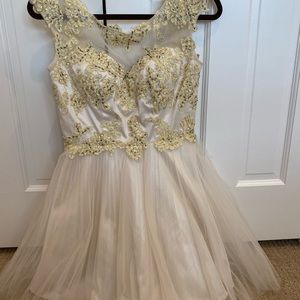 Cream and yellow homecoming dress